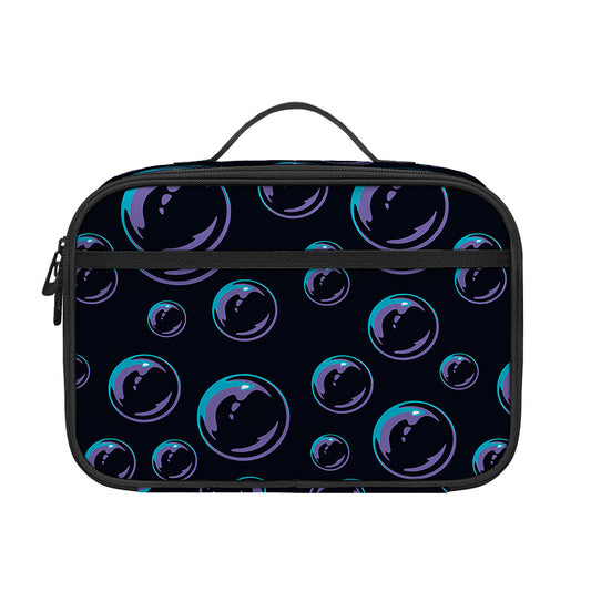 Blue And Purple Bubble Pattern Print Portable Lunch Bag