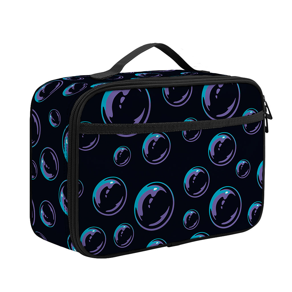 Blue And Purple Bubble Pattern Print Portable Lunch Bag