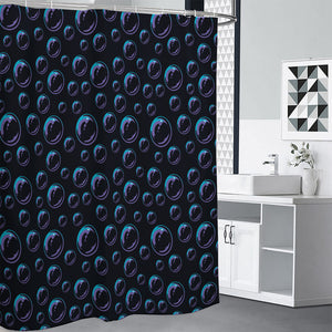 Blue And Purple Bubble Pattern Print Premium Shower Curtain