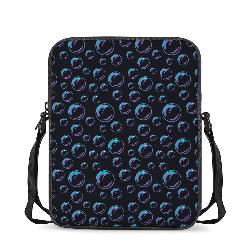 Blue And Purple Bubble Pattern Print Rectangular Crossbody Bag