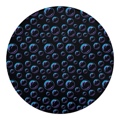 Blue And Purple Bubble Pattern Print Round Blanket