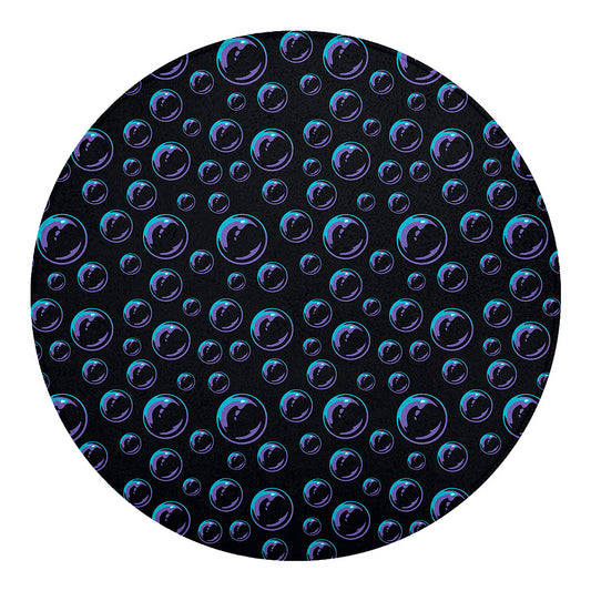 Blue And Purple Bubble Pattern Print Round Blanket