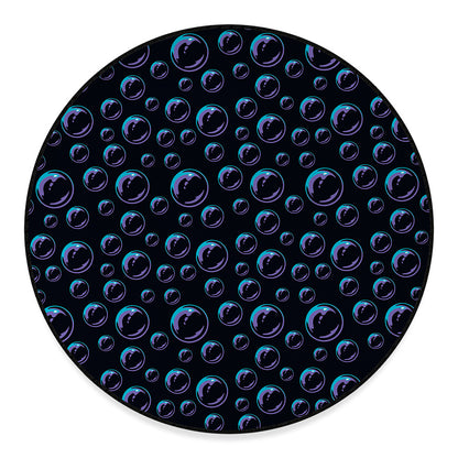 Blue And Purple Bubble Pattern Print Round Floor Mat