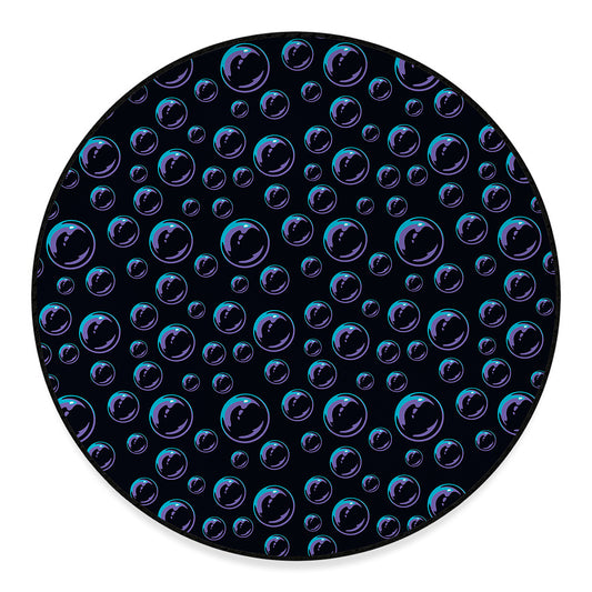 Blue And Purple Bubble Pattern Print Round Floor Mat