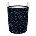 Blue And Purple Bubble Pattern Print Round Laundry Basket