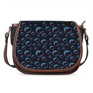 Blue And Purple Bubble Pattern Print Saddle Bag