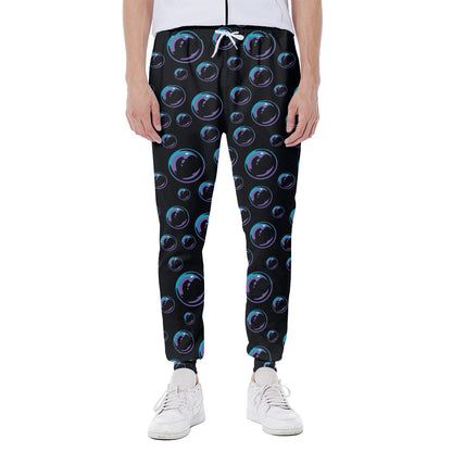 Blue And Purple Bubble Pattern Print Scuba Joggers