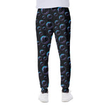 Blue And Purple Bubble Pattern Print Scuba Joggers