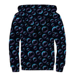 Blue And Purple Bubble Pattern Print Sherpa Lined Zip Up Hoodie