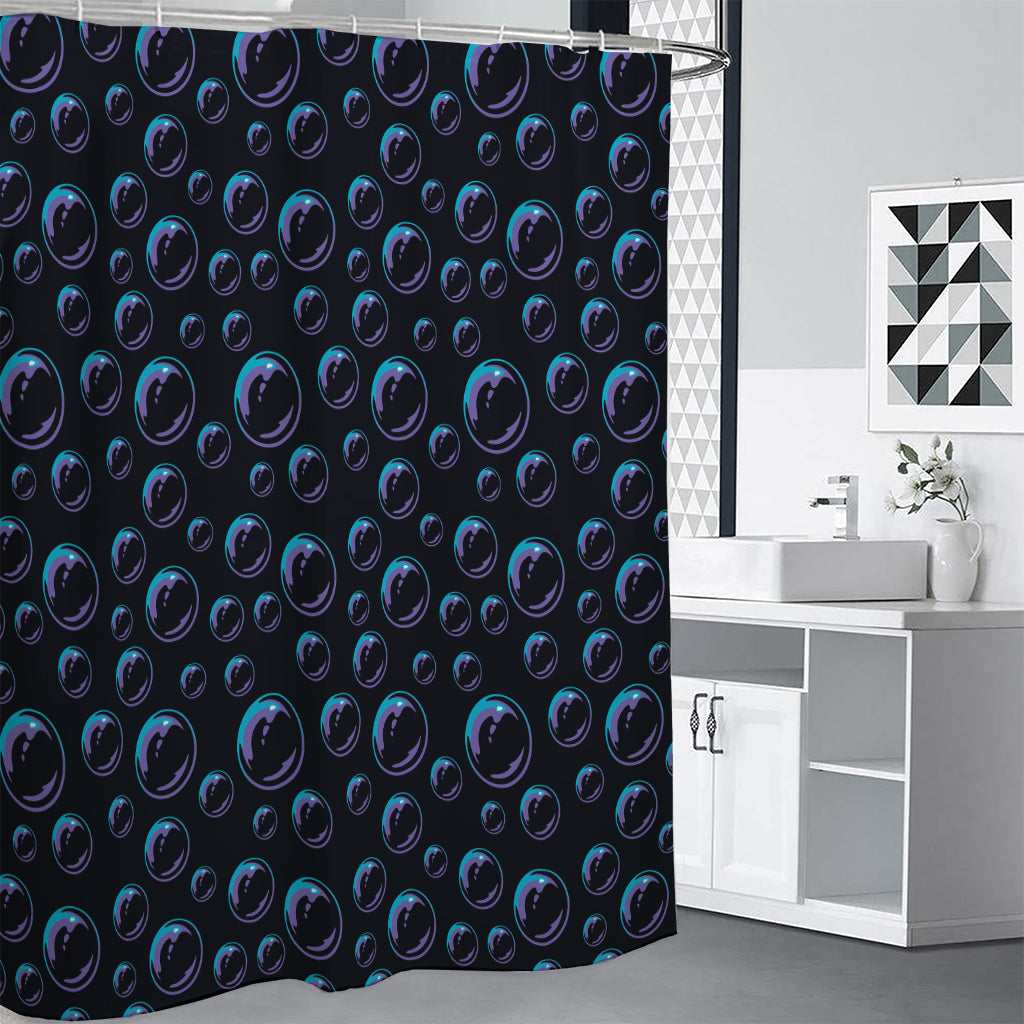 Blue And Purple Bubble Pattern Print Shower Curtain