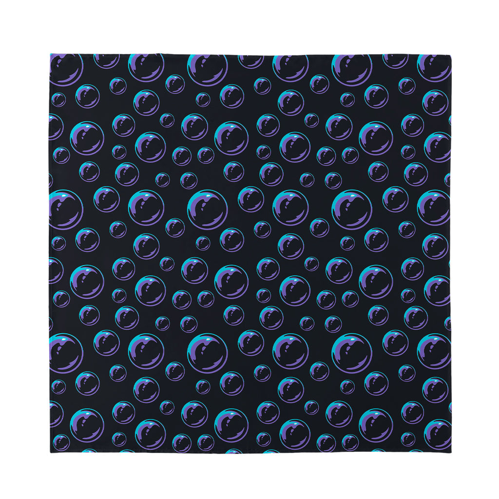 Blue And Purple Bubble Pattern Print Silk Bandana