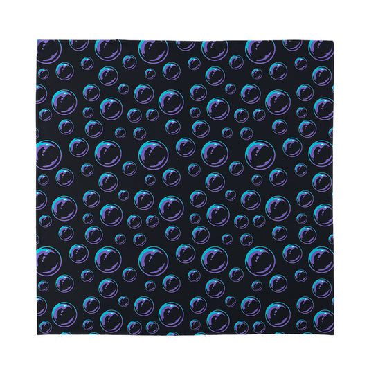 Blue And Purple Bubble Pattern Print Silk Bandana
