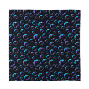 Blue And Purple Bubble Pattern Print Silk Bandana