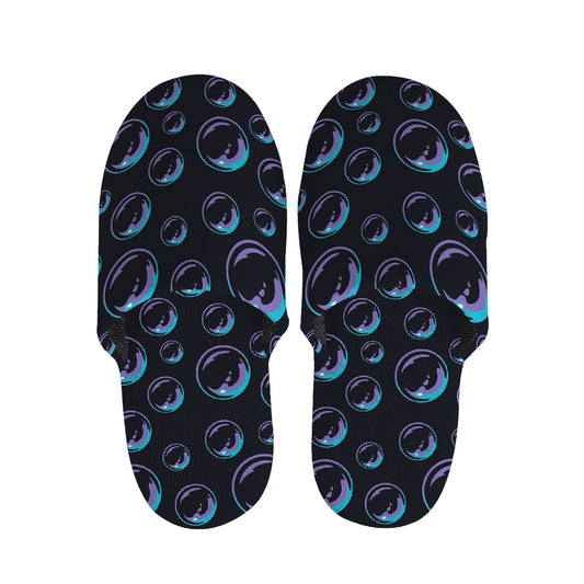 Blue And Purple Bubble Pattern Print Slippers