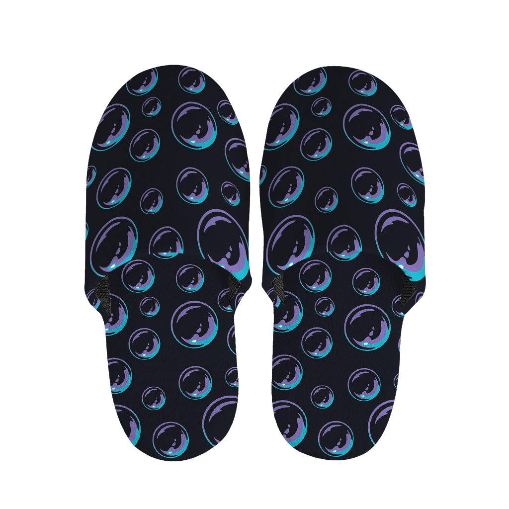 Blue And Purple Bubble Pattern Print Slippers