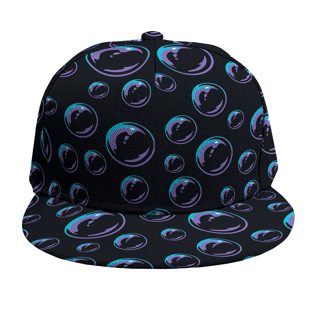 Blue And Purple Bubble Pattern Print Snapback Cap