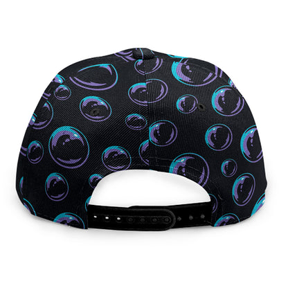 Blue And Purple Bubble Pattern Print Snapback Cap