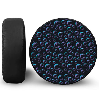 Blue And Purple Bubble Pattern Print Tire Cover
