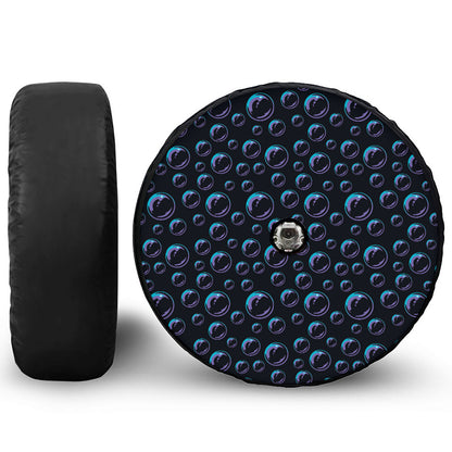 Blue And Purple Bubble Pattern Print Tire Cover With Camera Hole