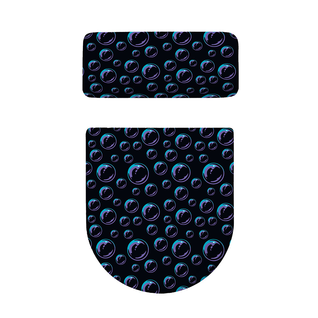 Blue And Purple Bubble Pattern Print Toilet Lid And Tank Cover Set