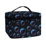 Blue And Purple Bubble Pattern Print Travel Makeup Bag