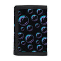 Blue And Purple Bubble Pattern Print Trifold Wallet