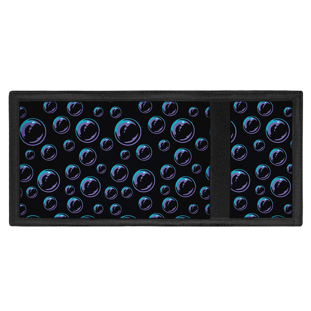 Blue And Purple Bubble Pattern Print Trifold Wallet