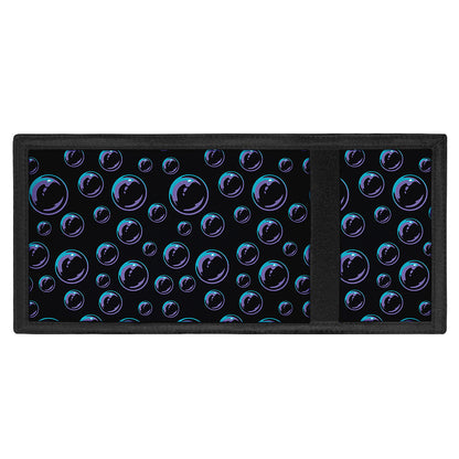 Blue And Purple Bubble Pattern Print Trifold Wallet