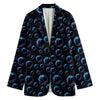 Blue And Purple Bubble Pattern Print Women's Blazer