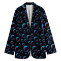 Blue And Purple Bubble Pattern Print Women's Cotton Blazer