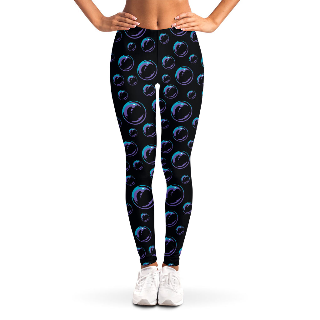 Blue And Purple Bubble Pattern Print Women's Leggings