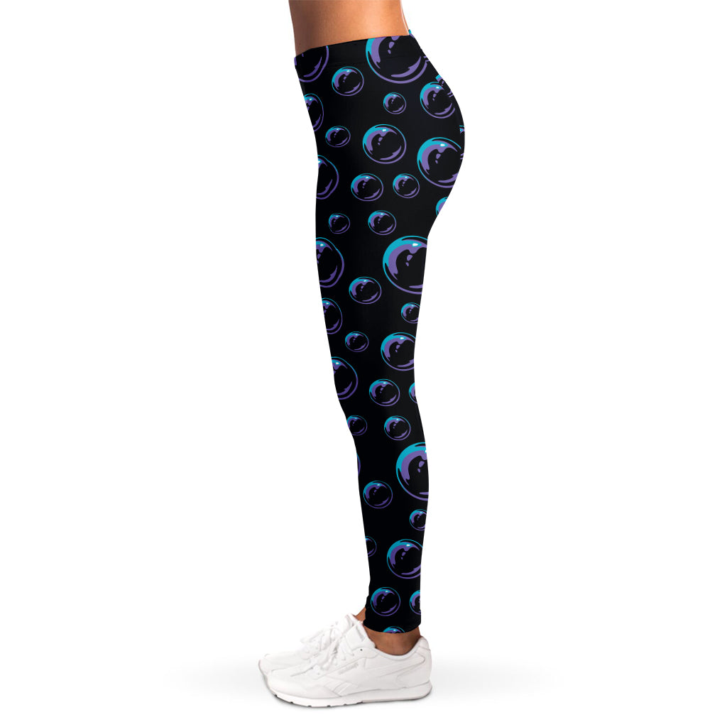 Blue And Purple Bubble Pattern Print Women's Leggings