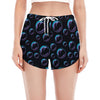 Blue And Purple Bubble Pattern Print Women's Split Running Shorts