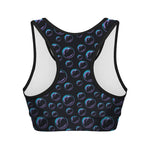 Blue And Purple Bubble Pattern Print Women's Sports Bra