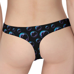 Blue And Purple Bubble Pattern Print Women's Thong