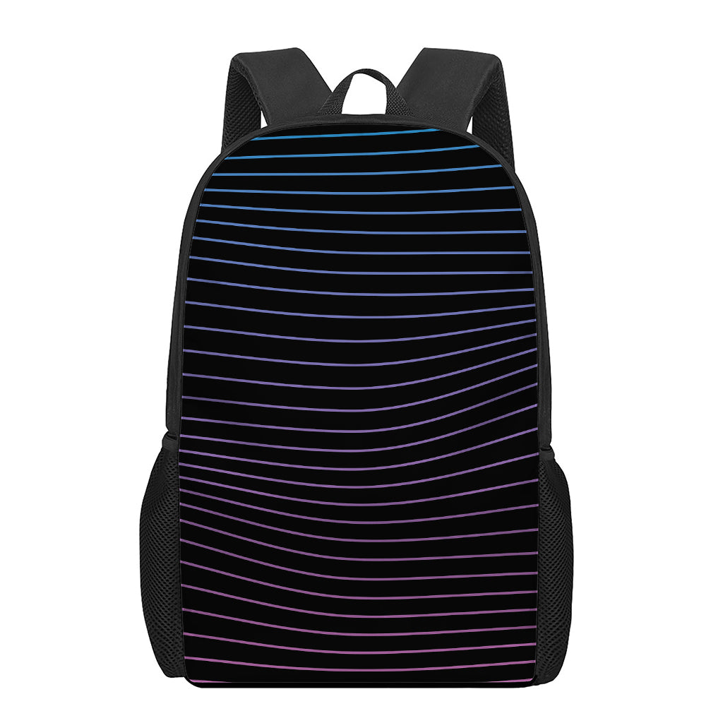 Blue And Purple EDM Wave Print 17 Inch Backpack