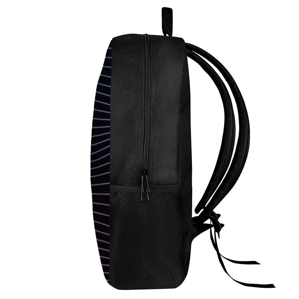 Blue And Purple EDM Wave Print 17 Inch Backpack