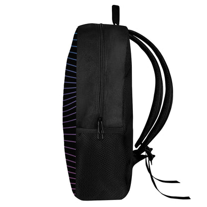Blue And Purple EDM Wave Print 17 Inch Backpack