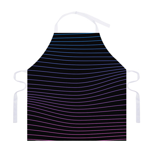 Blue And Purple EDM Wave Print Adjustable Apron