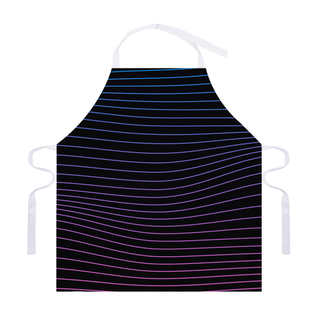 Blue And Purple EDM Wave Print Adjustable Apron