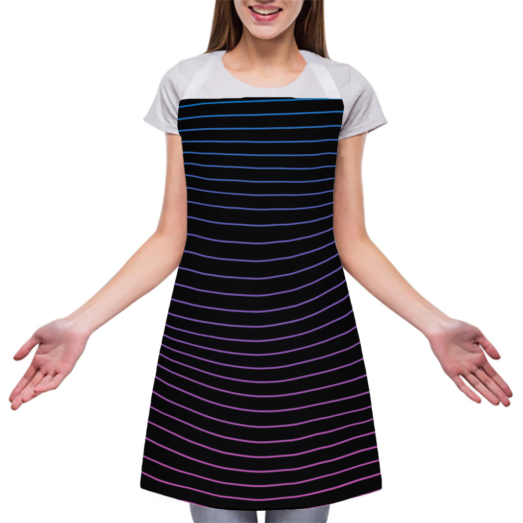 Blue And Purple EDM Wave Print Adjustable Apron