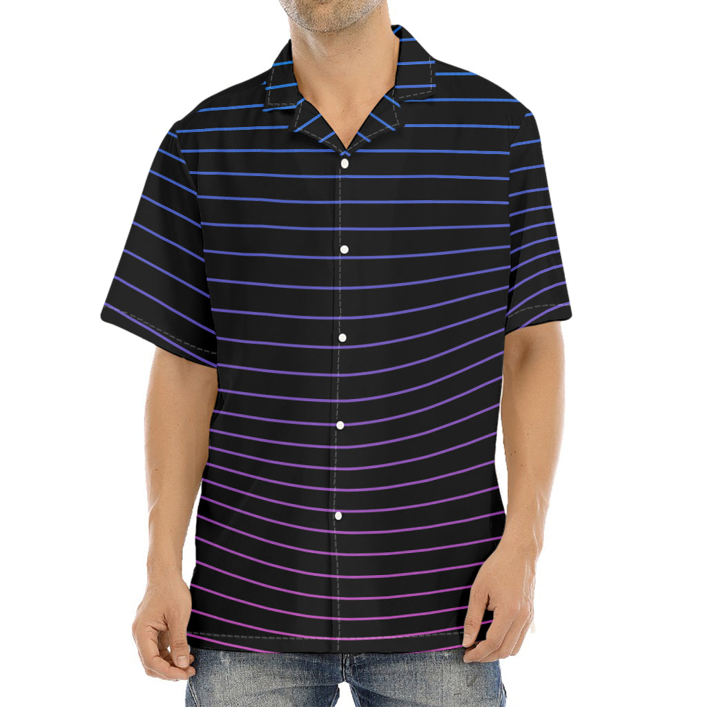 Blue And Purple EDM Wave Print Aloha Shirt