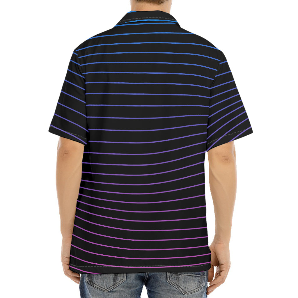 Blue And Purple EDM Wave Print Aloha Shirt