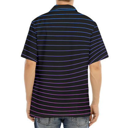 Blue And Purple EDM Wave Print Aloha Shirt