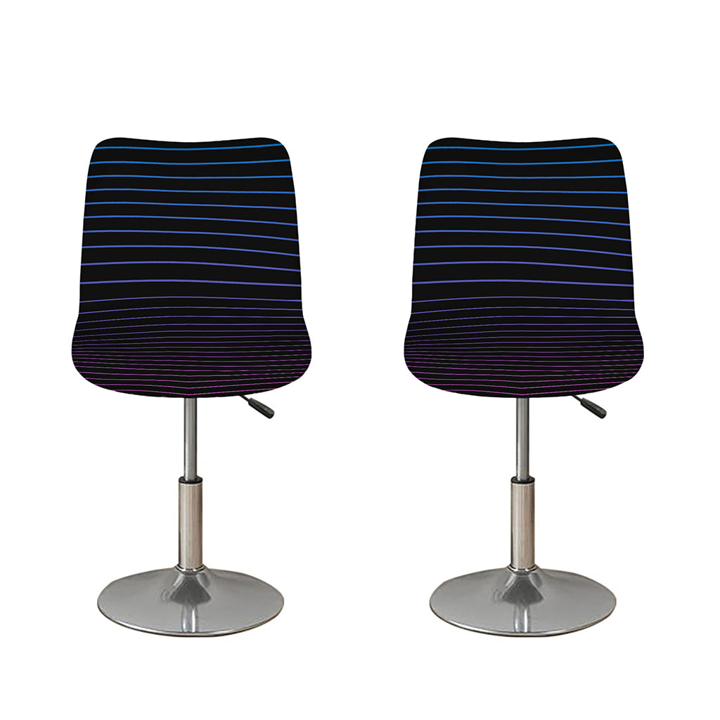 Blue And Purple EDM Wave Print Bar Stool Covers