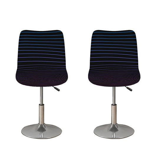 Blue And Purple EDM Wave Print Bar Stool Covers