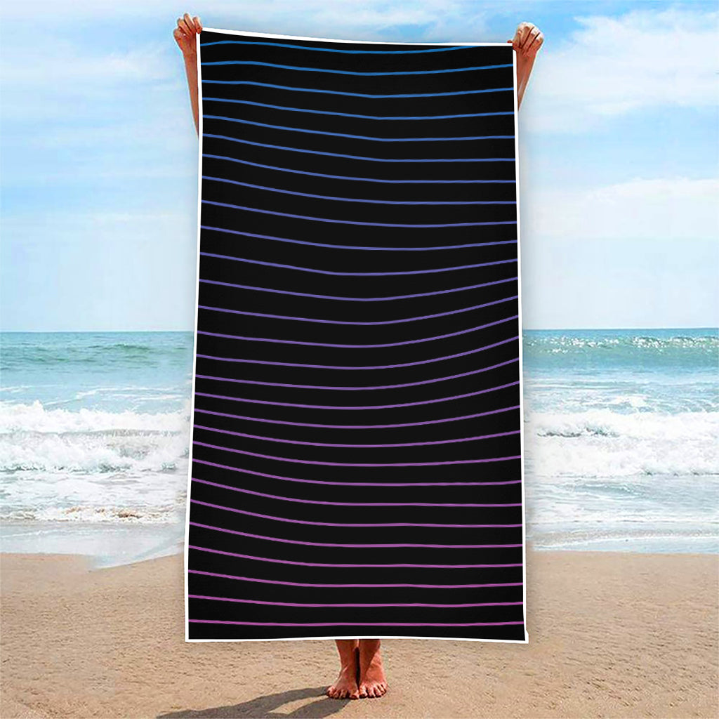 Blue And Purple EDM Wave Print Beach Towel