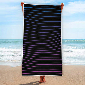 Blue And Purple EDM Wave Print Beach Towel