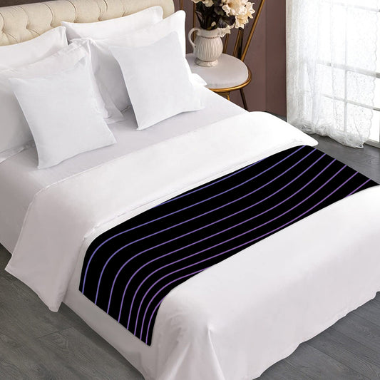 Blue And Purple EDM Wave Print Bed Runner