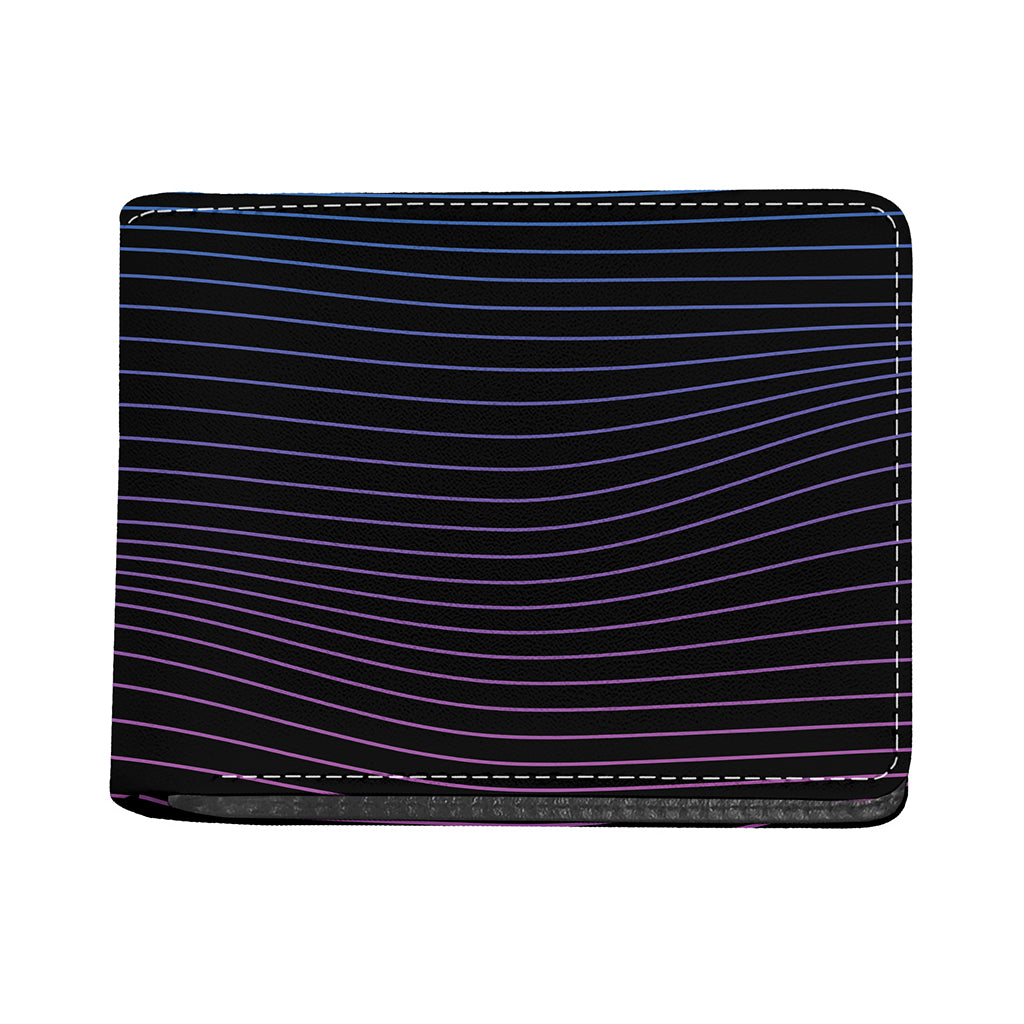 Blue And Purple EDM Wave Print Bifold Wallet